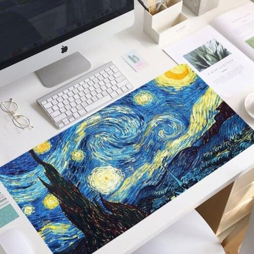 Van Gogh Mouse Pad 80x30cm Notbook Computer Mousepad Large Arting Game Keyboard Mice Mat Gaming Gamer keyboard non-skid desk mat