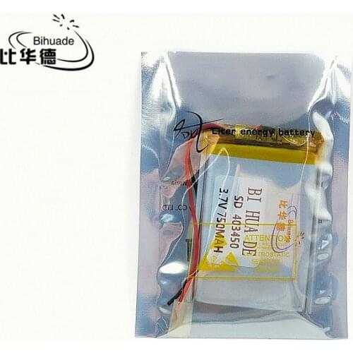 2pcs [SD] 3.7V,750mAH,[403450] Polymer lithium ion / Li-ion battery for TOY,POWER BANK,GPS,mp3,mp4,cell phone,speaker