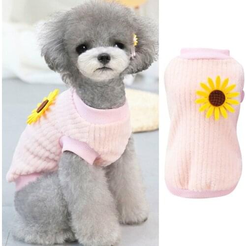 Multicolor Winter Chrysanthemum Print Dog Sweater for Small And Medium Warm Pet Teddy Chihuahua Costume Cute Pets Ropa Perro
