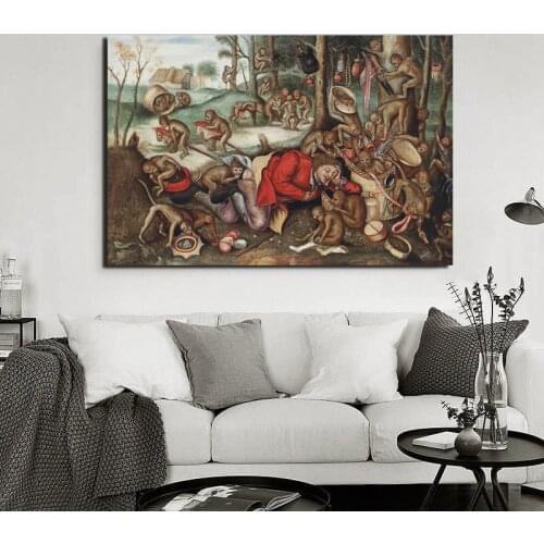 Modular Poster Pieter Bruegel Modern HD Printed Monkey Wall Art Canvas Retro Style Picture Painting Home Decor Frame Living Room