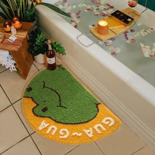 Cartoon Cute Animal Carpet Bathroom Long Plush Warm Carpet Water absorption Non-slip Cute Colorful Mat Rug Bedroom Mat