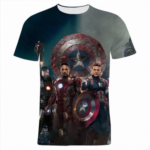 Mens Clothing Summer Fashion Marvel Captain America 3D Print Children Tee Shirt Short Sleeve Harajuku Women T Shirts