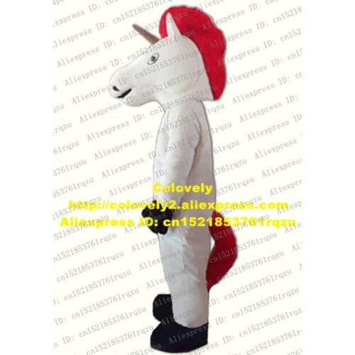 Strange White Unicorn Ainkhuern Unimon Doo Joyunicorn Single Angle Horse Mascot Costume Cartoon Character Mascotte ZZ301 Free SH