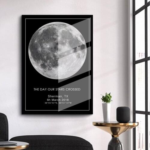 Neon Night View Style Custom Night Sky Star Map Print Canvas Art Poster Painting Wall Art Map Home Decoration Painting