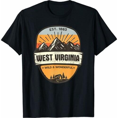 West Virginia Wild And Wonderful Vintage Retro Mountain T-Shirt New Funny Tee Shirt
