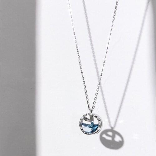 2021 Charm Necklace Mermaid Tears Marine Pendant Simple Valentine Girls Accessories Wedding Fine Jewelry For Women