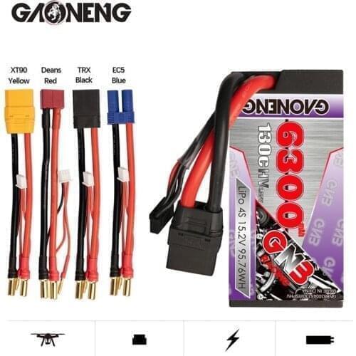 Rechargeable battery GAONENG GNB 15.2V 6300mAh 130C For RC Car Racing Spare Parts With Shell Upgrade LiHV 4S Battery