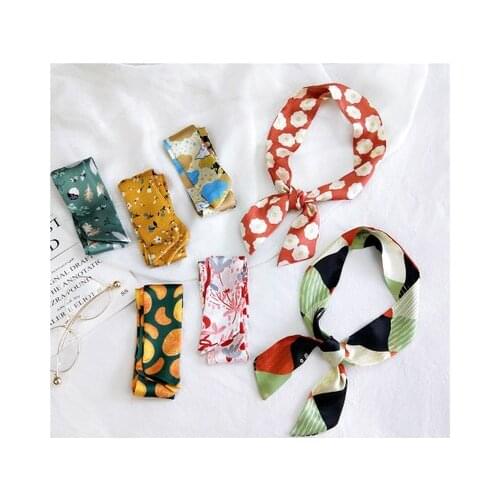 90*5cm Long Strip Small Ribbon Neckerchief Scarf Female Tie Package Belt Tie Bag Handle Silk Scarf Tie Handbag Decoration