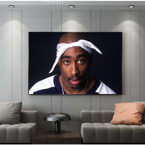 Tupac Portrait HD Art Canvas Painting Hip Hop Rapper 2Pac Posters and Prints Wall Art Picture for Living Room Home Decor