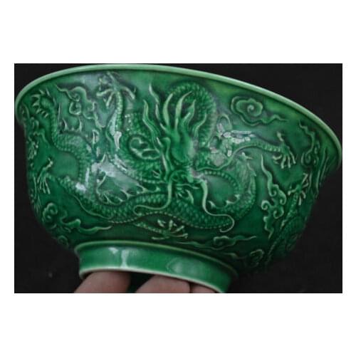 Elaborate Chinese Old Jingdezhen Porcelain Vivid Fly Dragon Auspicious Bowl