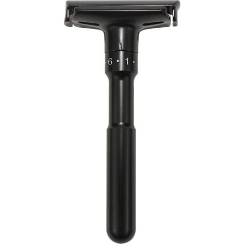 Luxurious Black Adjustable Safety Razor Can Design Name on It Classic Stand Safety Razor Men Shaving 10 Gift Blades