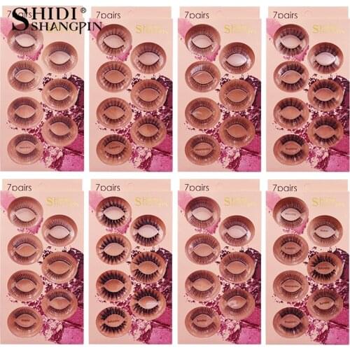 SHIDISHANGPIN Fluffy 7 pairs Mink Eyelashes Wispy Lashes Makeup Natural Mink Lashes Fake Eyelash cilios maquiagem for beauty