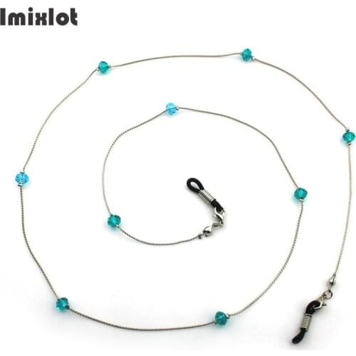 Crystal Beads Eyeglasses Sunglasses Thin Chain Holder Cord Lanyard Necklace Glasses Chain Eyewears Cord Holder Neck Strap Rope