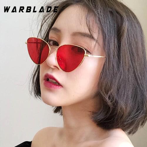 Cat Eye Women Sunglasses Tinted Color Lens Vintage Shaped Sun Glasses Women Eyewear Luxe Red Female Sunglasses