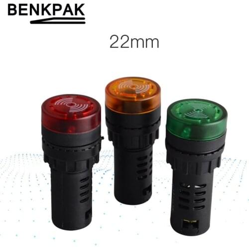 AD16-22SM Panel Mount 22mm led Indicator buzzer 5v 12V 24V 110V 220V
