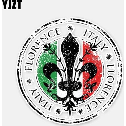 YJZT 11.2CM*11.2CM Funny FIRENZE ITALY Motorcycle Helmet Round Car Sticker Decal 6-2908