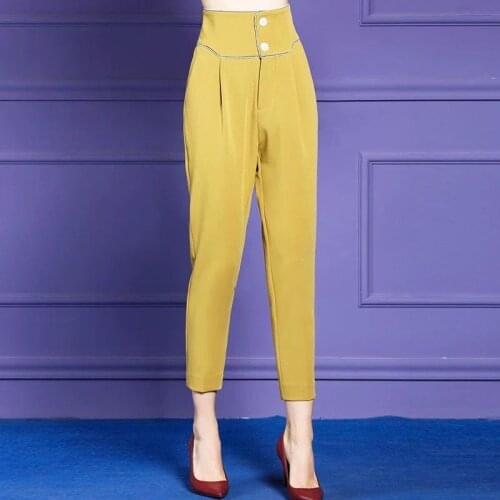 Office Lady Solid Harem Pants Women Plus Size S-3XL Fashion Chic High Waist Trousers Autumn Casual Elastic Overalls Sweatpants