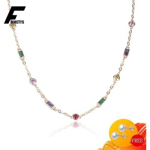 Bali Jelry Fashion 925 Silver Necklace Jewelry with Colorful Topaz Gemstones Pendant Accessories for Women Wedding Engagement