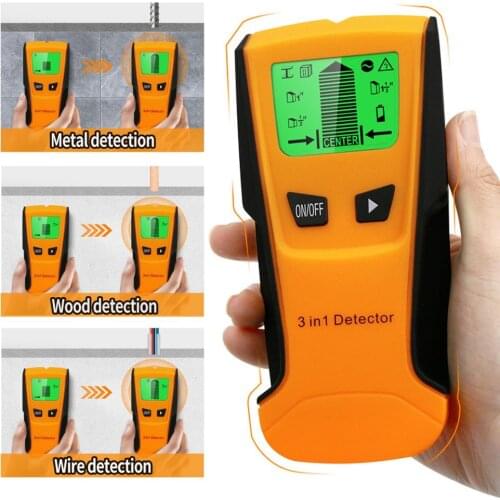 LCD HD Display Metal Detector Find Metal Wood Studs AC Voltage Live Wire Detect Wall Scanner Electric Box Finder Wall Detector