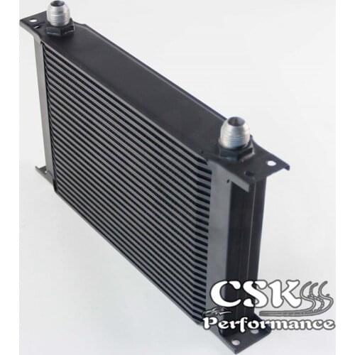 AN10 248mm 25 Row Aluminum British Engine Oil Cooler Universal Black / Silver