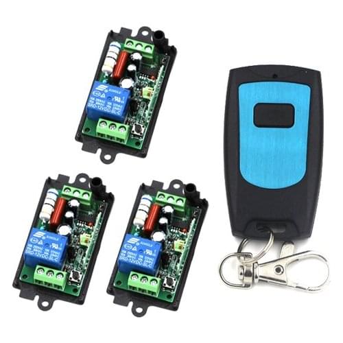 3 Receivers+Transmitter(Waterproof) RF 220V 1CH 10A Wireless Remote Control Power Switch System For Home Smart SKU:5014