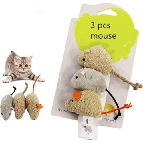 3pcs/lot New cat supplies toys Cat Plush simulation interactive mouse toy Bite and scratch resistant