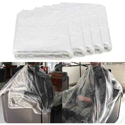 500pcs Waterproof Disposable Hair Cutting Cape Gown Capes Cover Transparent