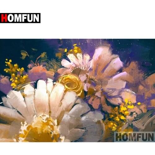HOMFUN Full Square/Round Drill 5D DIY Diamond Painting "Oil painting flower" Embroidery Cross Stitch 5D Home Decor A15826