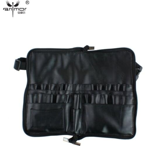 Anmor New Design Portable Artist Brush Bag With Zipper and Belt Excellent Makeup Brush Bag With Black Color maquillaje