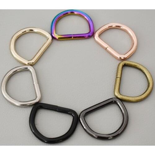 10 Pcs/Lot D Ring For 1Inch(25mm) Webbing Dog Collar Connect Metal Buckle Heavy Duty Semi Ring Ribbon Clasp Knapsack Belt Buckle