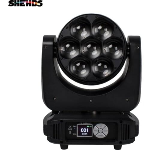 DJ Disco music Light LED Bee Zoom Beam & Wash 7x40W RGBW Moving Head Light suitable for disco ball and Party Controlled by DMX