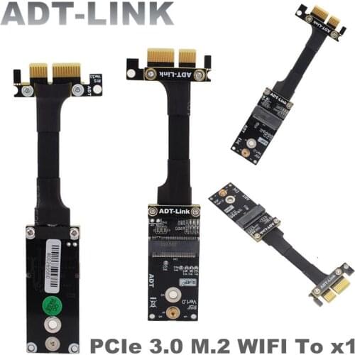Add On Cards PCI Express 3.0 M.2 A.E Key WIFI To PCIe x1 Riser Adapter Wireless Network Card M.2 Key A.E Extender Flexible Cable