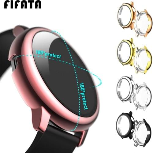 FIFATA Full Coverage Protective Case For Samsung Galaxy Watch Active 2 40mm 44mm Plating PC+Tempered Glass Protector Cover Shell