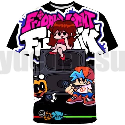 Hip Hop Friday Night Funkin T Shirt Boys Girls Game T-shirt 3D Oversize Daily Tshirt Clothes Kids Summer Short Sleeve Tee Tops