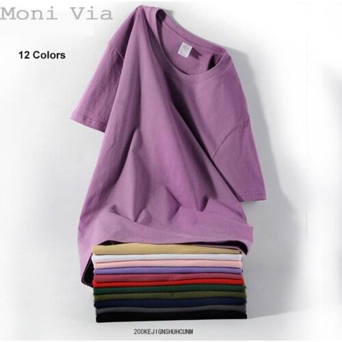 Summer New Mens T-Shirts Pure Color Short-Sleeves 100% Cotton High Quality Shirts For Men Loose O-Neck Casual Male Basic Tee