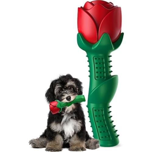 Dog Toy Rose-shaped Dogs Chew Toy Molar Stick Dog Cleaning Toothbrush Stick Puppy Dental Care Dog Pet Toys