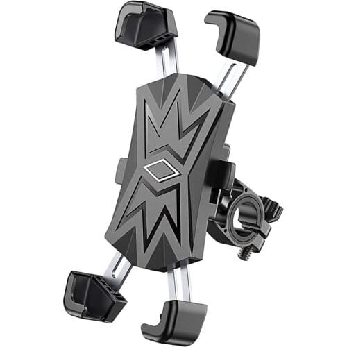 Novel-Bike Phone Mount with 4 Stainless Steel Clamps,Stable&360 Rotation Phone Mount Holder for iPhone,4.5 to 7.2 inch Phones