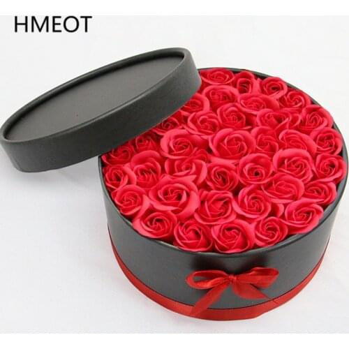 Round Hug Bucket Paper Box With Soap Flower Set Valentines Day Gift Storage Box Wedding Party Gift Home Decoration Dropshipping