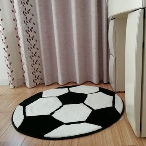 Diameter 80cm Anti-slip Ball Round Fluffy Carpet Polyester Basket Football Chair Pad Living Room Child Game Mat Bedroom Rugs
