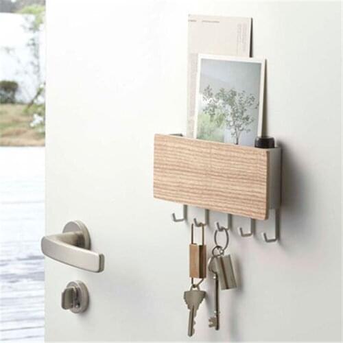 Key Hanger Punching Free Wall Coat Rack Housekeeper on Wall Multifunctional Storage Box With Clothes Hooks Home Decor Organizer