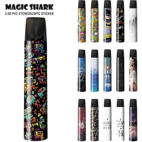 Magic Shark 2.5D Stereo Kurosawa Akira Freedom Sexy Lady Chinese Words Vape Sticker Film Case Cover for Relx