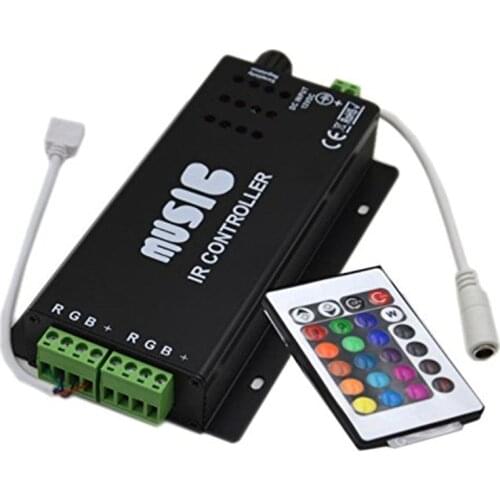 Sound Activated Multicolor RGB Music Controller Color Changing With Beat Includes Remote Control Use for LED Light Strips