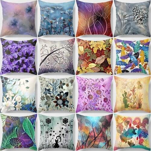 Fashion beauty many kinds of flowers pattern pillow cases short plush high quality square thick pillow case covers