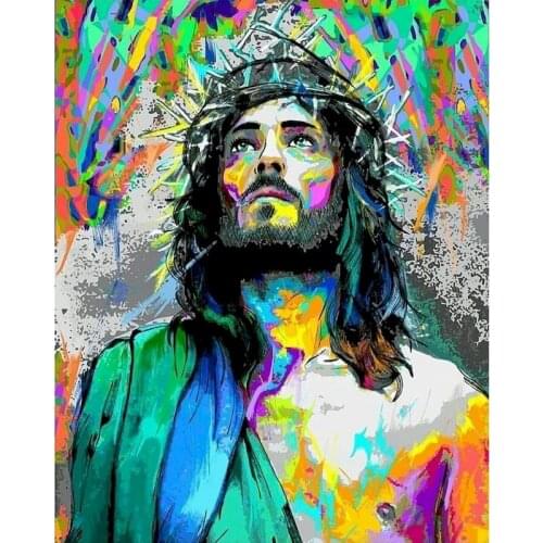 Jesus Painting By Numbers On Canvas With Frame DIY Kits For Adults Drawing Acrylic Paint Oil Picture Of Coloring By Numbers Art