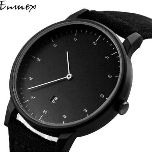 2019 gift Enmex wristwatch Brief vogue simple Canvas strap watch calendar face brief casual quartz fashion watch