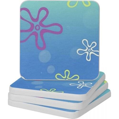 Bikini Bottom Sky Diatomite Square Round Coaster Heat Insulation Cup Bonsai Mat Soap Toothbrush Pad Diameter 10cm