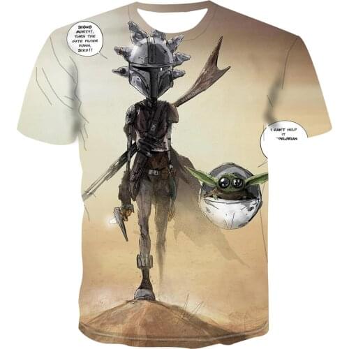 2020 new 3D t-shirt mens and womens street fashion popular short sleeve animation alien character casual Top Mens T-shirt