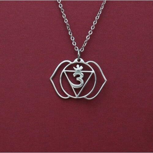 1pcs 6th Chakra stainless steel necklace,Third Eye Chakra Ajna necklace pendant stands for psychic abilities and imagination