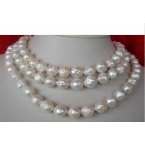 36"50" natural 12-13mm south sea Kasumi white pearl necklace