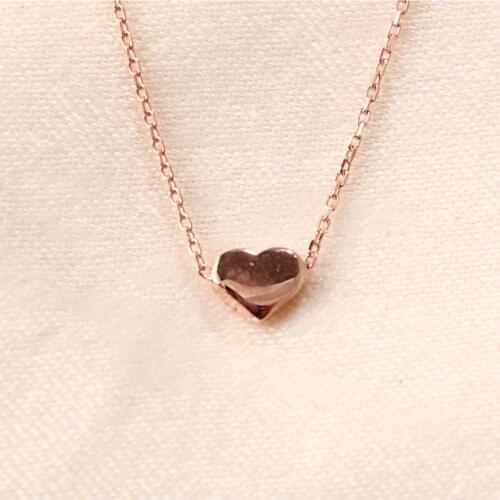 Rose Silver Heart Necklace